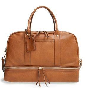 NWT SOLE SOCIETY MASON WEEKENDER BAG COGNAC